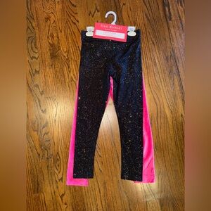 NEW girls leggings set size 7/8 winter pink corduroy black sparkle glitter
